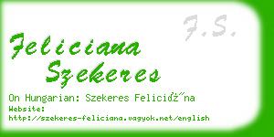 feliciana szekeres business card